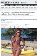 Jornal mostra prostituta colombiana que teria gerado escndalo nos EUA Imagens da prostituta identificada como Danya Suarez surgiram na mdia americana (Foto: Reproduo/NY Daily News)