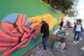 Muro da linha frrea em Mau recebe grafite Artistas transformaram muro em arte. Foto: Evandro Oliveira/PMM