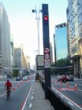 Avenida Paulista ganha ciclofaixa a partir deste domingo Ciclofaixa da Paulista comea a ser usada por ciclistas na manh deste domingo (2) (Foto: Roger Modkovski)