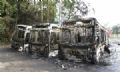 nibus so incendiados em manifestao em Mau Foto: Divulgao/Prefeitura de Mau