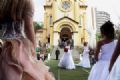 Comerciantes e Prefeitura de Santo Andr revitalizam indstria das noivas ABC Fest Noivas promove show de desfile na praa Nossa Senhora do Carmo, em Santo Andr. Foto: Andris Bovo