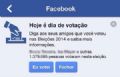 Eleio faz vdeos de Dilma e Acio serem os mais vistos no Facebook Boto 'Eu votei' no facebook incentivava usurios a informar se haviam comparecido s urnas ou no. (Foto: Reproduo/Facebook)