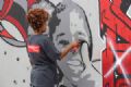 Arte em Grafite marca inaugurao da ETE de Mau Grupo de grafiteiros Mau Pra Vida realizaram uma arte em grafite em 90 metros do muro da CPTM 