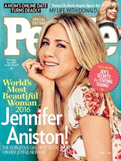 Jennifer Aniston  eleita mulher mais bonita do mundo pela revista ''People'' Jennifer Aniston na capa da revista 'People', pela qual foi eleita a mais bonita do mundo (Foto: Reproduo/People)
