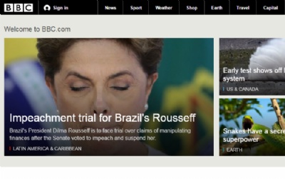 Imprensa internacional destaca afastamento de Dilma Rousseff BBC destacou que Dilma deve estar afastada durante os jogos olmpicos (Foto: Reproduo/G1)