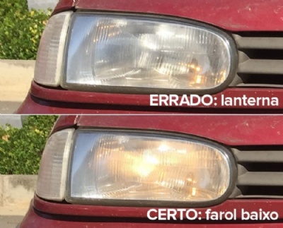 Lei do farol baixo tem 124 mil multas em rodovias federais no 1 ms Lanterna tem a luz mais fraca e no  a correta; o certo  o farol baixo (Foto: Rafael Miotto/ G1)