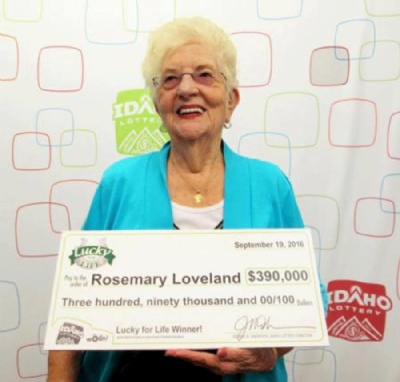 Mulher ganha US$ 390 mil na loteria aps jogar mesmos nmeros 27 anos Rosemary Loveland (Foto: Idaho Lottery/Reproduo) 