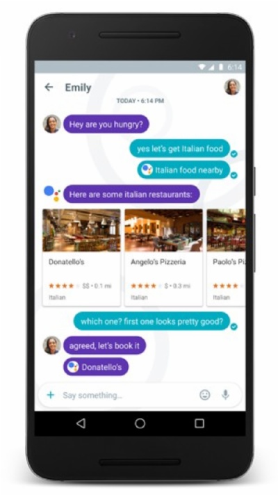 Allo, do Google, usa inteligncia artificial em chat para barrar WhatsApp Tela de bate-papo do Google Allo, novo app de mensagens (Foto: Divulgao/Google)