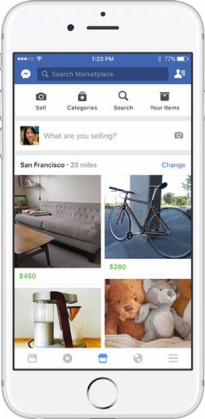Facebook lana ferramenta para usurio comprar e vender objetos 'Marketplace', do Facebook, para usurios comprarem e venderem objetos. (Foto: Divulgao/Facebook)