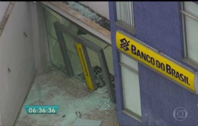 Criminosos atacam agncia bancria no Jardim Zara Foto: Reproduo - Rede Globo