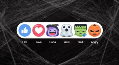 Facebook cria reaction de Halloween; ''Live'' ganha mscaras  la Snapchat Facebook tem 'reactions' temticos de Halloween. (Foto: Divulgao/Facebook)