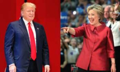 Americanos escolhem hoje entre Hillary Clinton e Donald Trump Montagem/Fotos Pblicas