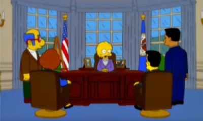 The Simpsons ''previu'' Donald Trump como presidente dos EUA h 16 anos Em episdio de 2000, Lisa Simpson  eleita presidente e herda dvida de Donald Trump (Foto: Reproduo/YouTube)