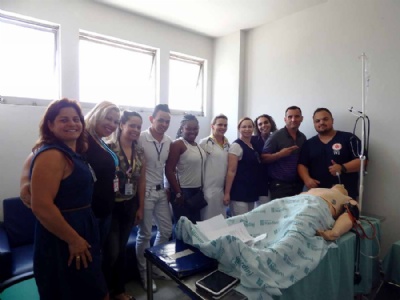 Mdicos e enfermeiros do Nardini so treinados para atendimentos de urgncia Crdito: PMD
