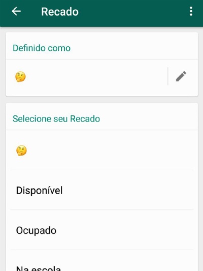  WhatsApp traz de volta ''status antigo'' em definitivo em verso para Android Aps reclamaes, status antigo do WhatsApp retorna em verso para Android do aplicativo (Foto: Reproduo/G1) 