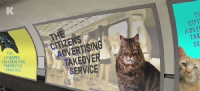 Grupo quer substituir anncios de estao nos EUA por fotos de gatos Imagem mostra como deve ficar estao com fotos de gatos. (Foto: The Citizens Advertising Takeover Service/Kickstarter/Reproduo) 