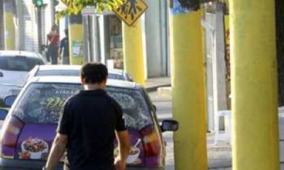 Prefeitura de Mau pinta postes de amarelo e causa polmica na cidade Foto: Luiz/DGABC