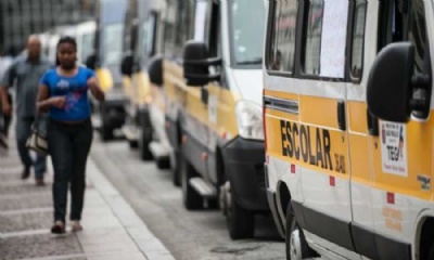 Motoristas de vans escolares fazem protestos em SP Foto: Divulgao/Agncia Brasil
