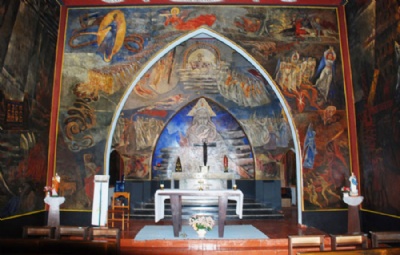 Pintura muralista de capela da Santa Casa de Mau  tombada Capela Cristo Rei. Crdito: divulgao