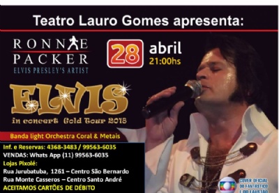 Teatro Lauro Gomes apresenta ''Elvis in Concert - Gold Tour 2018'' 