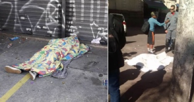 Dois moradores de rua morrem em SP na madrugada mais fria do ano Dois moradores de rua foram encontrados mortos nesta segunda-feira (21) em So Paulo (Foto: Padre Jlio Lancellotti/Reproduo Facebook ) 