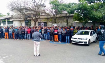 Trabalhadores terceirizados da Recap, em Mau, entram em greve Divulgao/Construmob (Sindicato dos Trabalhadores nas Indstrias da Construo e do Mobilirio em Santo Andr, Mau, Ribeiro Pires e Rio Grande da Serra)