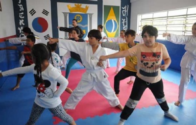 Espao para Taekwondo  revitalizado no Ginsio na Vila Vitria Crdito: Robson Fonseca/PMM